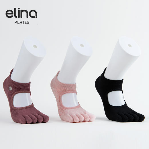 elina一恋2024  波浪提花露背五趾普拉提瑜伽防滑袜ELR2502 商品图2