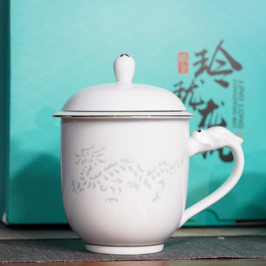 描金玲珑龙凤杯 景德镇四大名瓷之一玲珑瓷 描金工艺 龙凤呈祥 商品图1