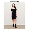 【浪漫上新-商场同款】MAXRIENY*派对抽褶一字肩吊带连衣裙(货号:MC85DR340) 商品缩略图1