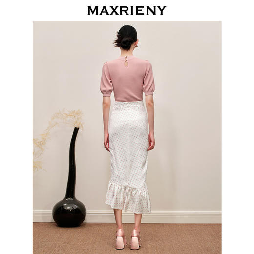 MAXRIENY豆沙粉新中式领套头针织衫上衣(货号:MC88SW547) 商品图3