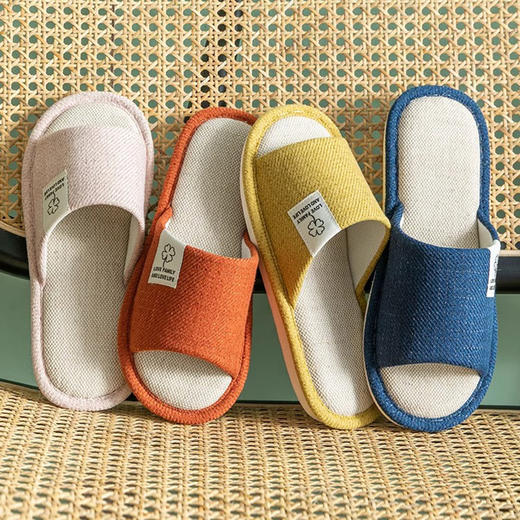 【秋季情侣亚麻拖鞋，2双情侣特惠】秋季男女款亚麻拖鞋 吸湿透气不粘脚 轻便防滑静音舒适 商品图2