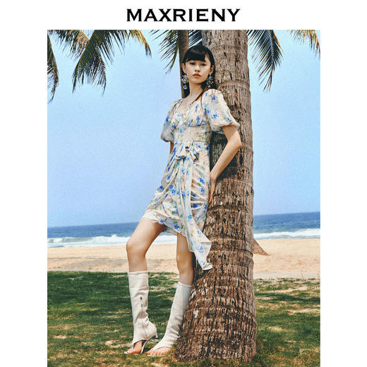 MAXRIENY假日海边度假风茶歇裙夏日园艺风连衣裙(货号:MS88DR347) 商品图2