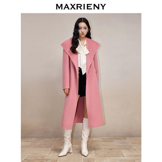 MAXRIENY法式慵懒感双面呢大衣长款浴袍式羊毛外套(货号:MS88CT752) 商品图1