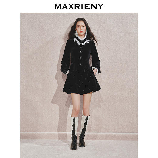 【商场同款】MAXRIENY宫廷复古风立体收腰衬衫法式赫本风长袖上衣(货号:MS85TP507) 商品图1