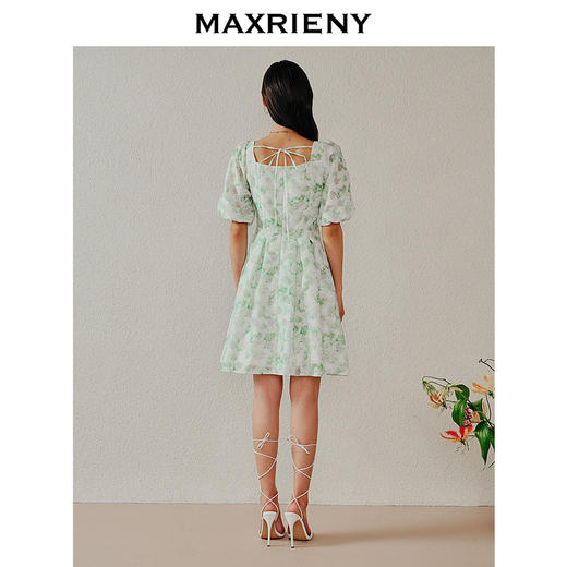 MAXRIENY甜美田园风连衣裙薄荷曼波风穿搭碎花裙子(货号:MC88DR367) 商品图3