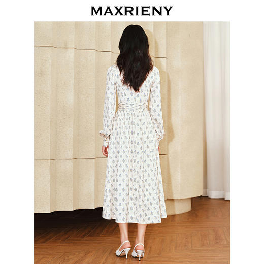 【商场同款】MAXRIENY*复古散摆连衣裙宫廷裙薄荷曼波风穿搭(货号:MS85DR006) 商品图3