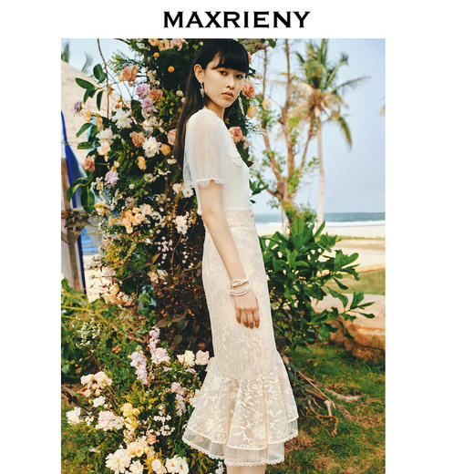 MAXRIENY仙美感蕾丝不规则裙摆半身裙鱼尾裙修身(货号:MS88SK253) 商品图2