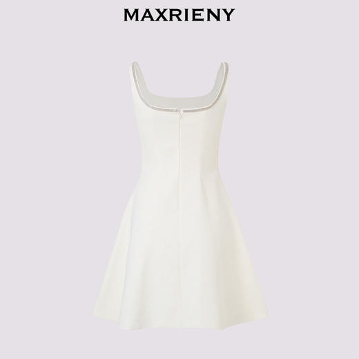 【商场同款】MAXRIENY繁花小白裙华丽立体钉珠贴花连衣裙甜美(货号:MC85DR389) 商品图4