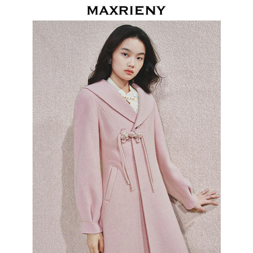 [东方新摩登]MAXRIENY中式雅韵复古毛呢大衣2024秋冬盘扣外套女(货号:MS85CT507) 商品图2