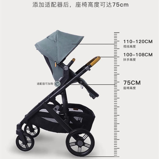 美国UPPAbaby Vista V3高景观婴儿车超高景观可坐躺折叠双向多功能推车0-4岁 商品图1