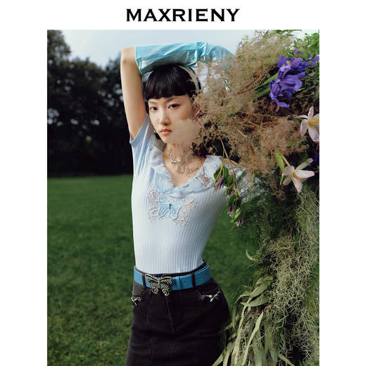 蝴蝶仙紫系列2.0MAXRIENY森系精灵刺绣*针织上衣(货号:MC88SW294) 商品图3
