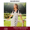 MAXRIENY爱心抽褶波点连衣裙文艺复古感裙子(货号:MS88DR030) 商品缩略图0