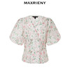 MAXRIENY夏日浪漫衬衫v字翻领玫瑰提花上衣(货号:MC88TP265) 商品缩略图4