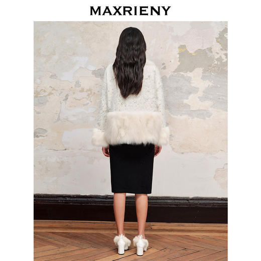【商场同款】MAXRIENY*轻奢廓形外套2023冬季新款狐狸毛皮草女(货号:MC88FU503) 商品图3