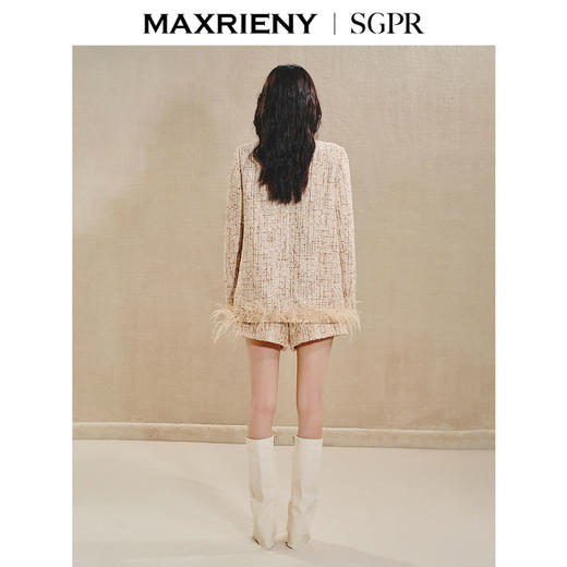 【商场同款】MAXRIENY*复古感流苏花纱外套女秋冬重工气质上衣(货号:MS85JA521) 商品图3
