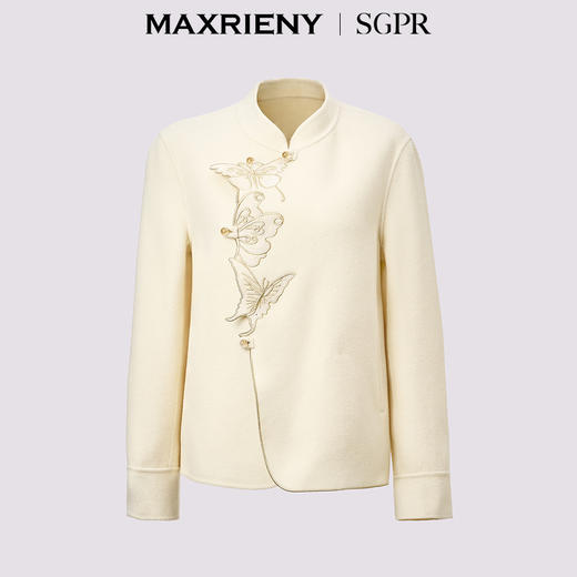 [东方新摩登]MAXRIENY三生蝶外套2024秋冬新款复古新中式羊毛上衣(货号:MS85JA533) 商品图4
