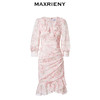 MAXRIENY桃花鱼尾连衣裙浪漫碎花连衣裙郁金香裙子(货号:MS88DR327) 商品缩略图4