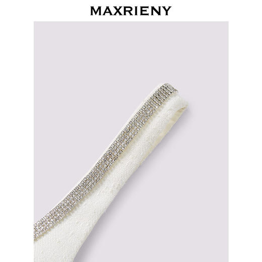 【商场同款】MAXRIENY繁花小白裙华丽立体钉珠贴花连衣裙甜美(货号:MC85DR389) 商品图3