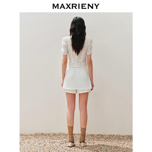 【静奢度假-商场同款】MAXRIENY宫廷感轻盈飘逸鱼骨结构上衣女(货号:MC85TP294) 商品图3
