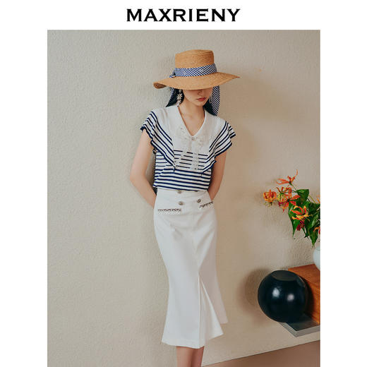 MAXRIENY*航行系列牛仔半裙海军风鱼尾裙(货号:MC88SK266) 商品图3