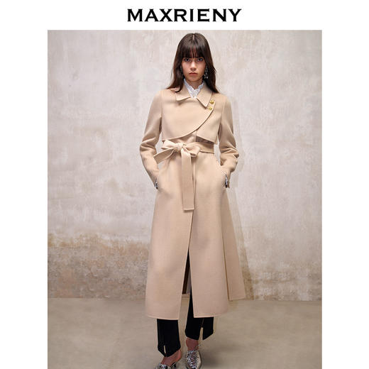 MAXRIENY极简*复古感驼色毛呢大衣秋冬外套长款(货号:MS88CT515) 商品图2