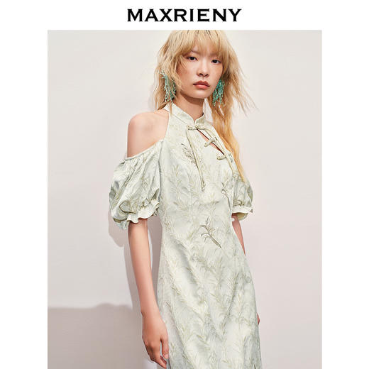 【贵雅新中式-商场同款】MAXRIENY国风青竹连衣裙清冷新中式裙子(货号:MC85DR363) 商品图2