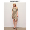 【异域·摩洛哥-商场同款】MAXRIENY**烫钻抽褶修身连衣裙(货号:MC85DR353) 商品缩略图2