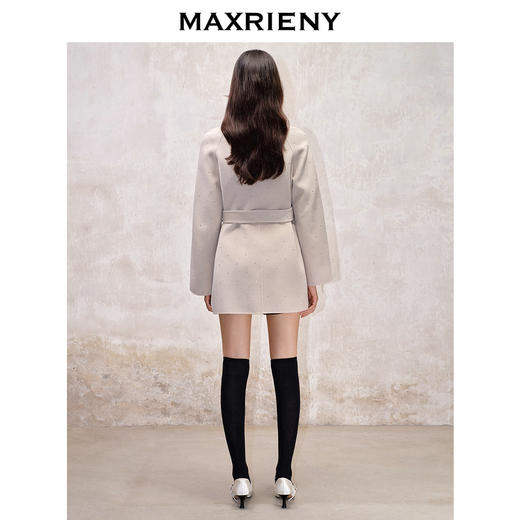 MAXRIENY*复古感大衣长款双面呢羊毛外套(货号:MS88CT519) 商品图3