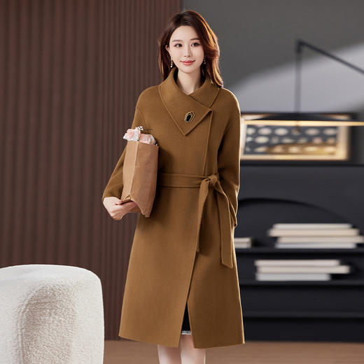 TC 833222外套中长款妈妈装双面呢子宽松显瘦羊毛大衣 商品图1