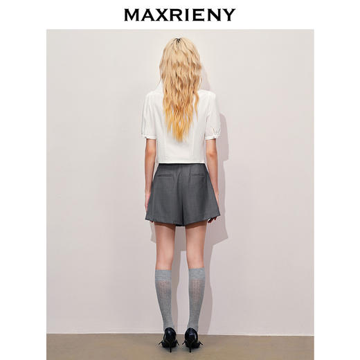 【浪漫度假-商场同款】MAXRIENY华丽宫廷风压褶上衣蕾丝花边(货号:MC85TP331) 商品图3