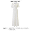 MAXRIENY优雅复古感钉珠领连衣裙开衩裙子仙女长裙(货号:MS85DR020) 商品缩略图4