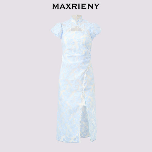 MAXRIENY新中式连衣裙2024夏季新款仙美国风裙子开叉改良旗袍(货号:MS85DR295) 商品图4