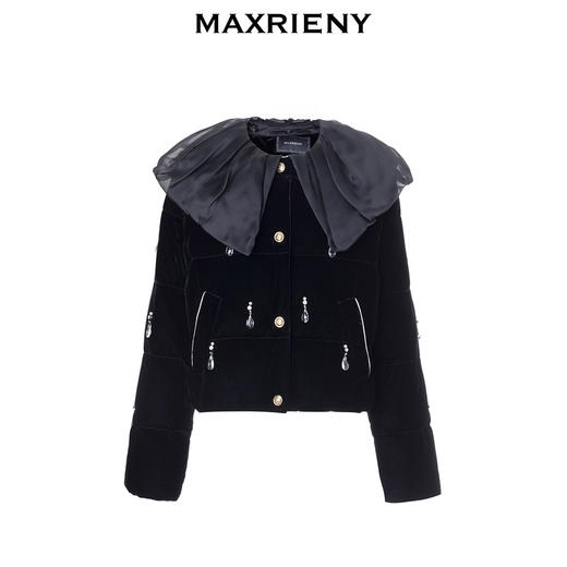 MAXRIENY宫廷复古水晶流苏小香风丝绒羽绒服外套(货号:MC88DC761) 商品图4
