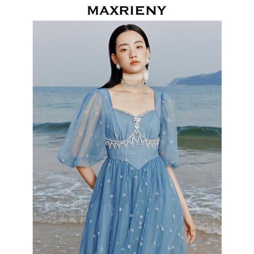 【商场同款】MAXRIENY*航行系列船锚连衣裙*裙A摆蓬蓬裙(货号:MC88DR347) 商品图1