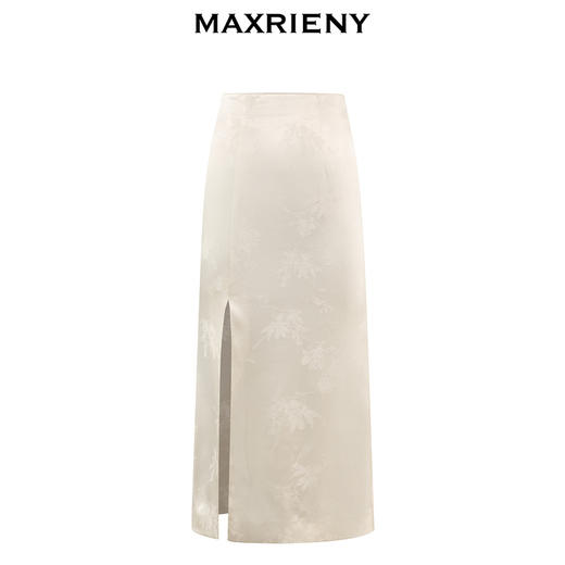 【商场同款】MAXRIENY复古优雅感提花开衩半裙国风韵味半身裙(货号:MS85SK036) 商品图4