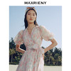 MAXRIENY海棠花V领茶歇裙夏桑蚕丝连衣裙中长仙(货号:MC87DR274) 商品缩略图2