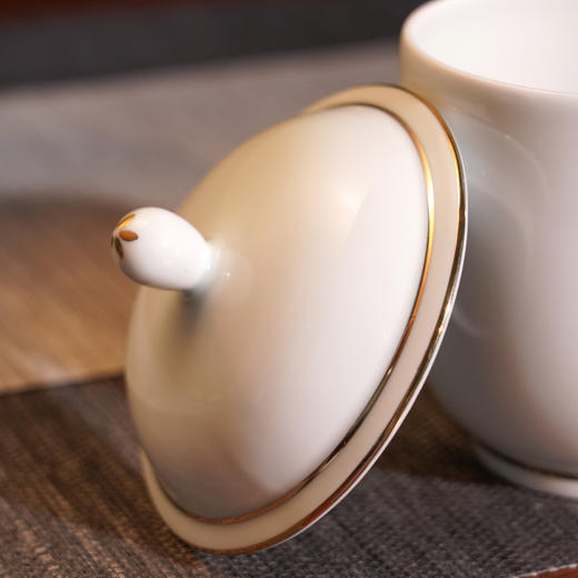 描金玲珑龙凤杯 景德镇四大名瓷之一玲珑瓷 描金工艺 龙凤呈祥 商品图3