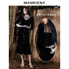 MAXRIENY丝绒连衣裙法式蕾丝裙泡泡袖赫本风长裙(货号:MS87DR514) 商品缩略图2