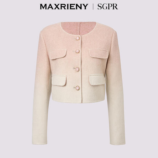 [东方新摩登]MAXRIENY浪漫落霞外套2024秋冬新款渐变色羊毛上衣女(货号:MS85JA531) 商品图4