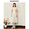 MAXRIENY复古宫廷感浮雕连衣裙蕾丝网纱小白裙(货号:MS88DR325) 商品缩略图3