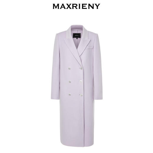 MAXRIENY极简垂坠感直身大衣长款过膝毛呢外套(货号:MC88CT511) 商品图4