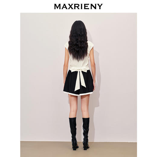 【商场同款】MAXRIENY*休闲烫钻上衣腰部镂空小众设计感气质(货号:MC85TS262) 商品图3