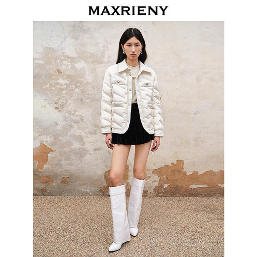 MAXRIENY名媛千金小香风羽绒服短款肌理感外套(货号:MS88DC528) 商品图1