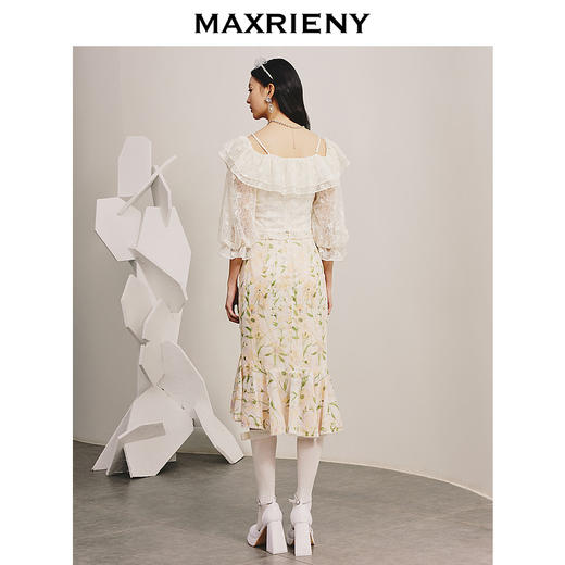 MAXRIENY浪漫吊带一字肩蕾丝衫上衣小衫春(货号:MC88TP081) 商品图3