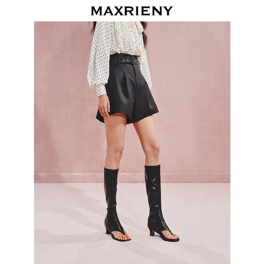 【贵雅日常-商场同款】MAXRIENY*休闲感本布腰带高腰A字短裤(货号:MC85PA504) 商品图2