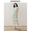 MAXRIENY浪漫度假风印花连衣裙仙美悠闲v领茶歇裙(货号:MS85DR268) 商品缩略图1