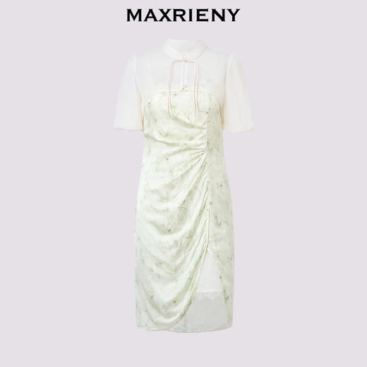 【商场同款】MAXRIENY国风碎花旗袍连衣裙新中式开衩裙修身显瘦(货号:MS85DR276) 商品图4