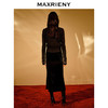 MAXRIENY*复古感开叉丝绒半裙鱼尾抽褶包臀裙子(货号:MC88SK832) 商品缩略图3
