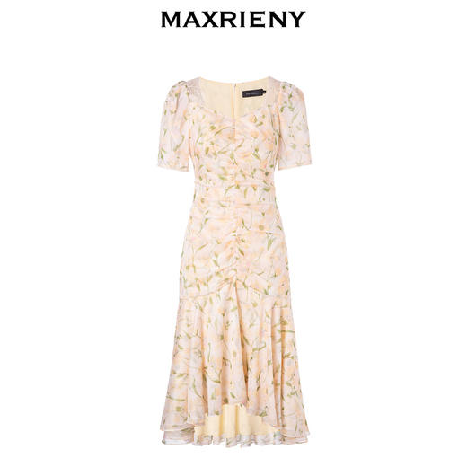 MAXRIENY春日浪漫感碎花茶歇裙荷叶边印花连衣裙(货号:MC88DR011) 商品图4