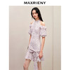 MAXRIENY法式浪漫感玫瑰印花连衣裙系带仙美裙子(货号:MC88DR507) 商品缩略图2